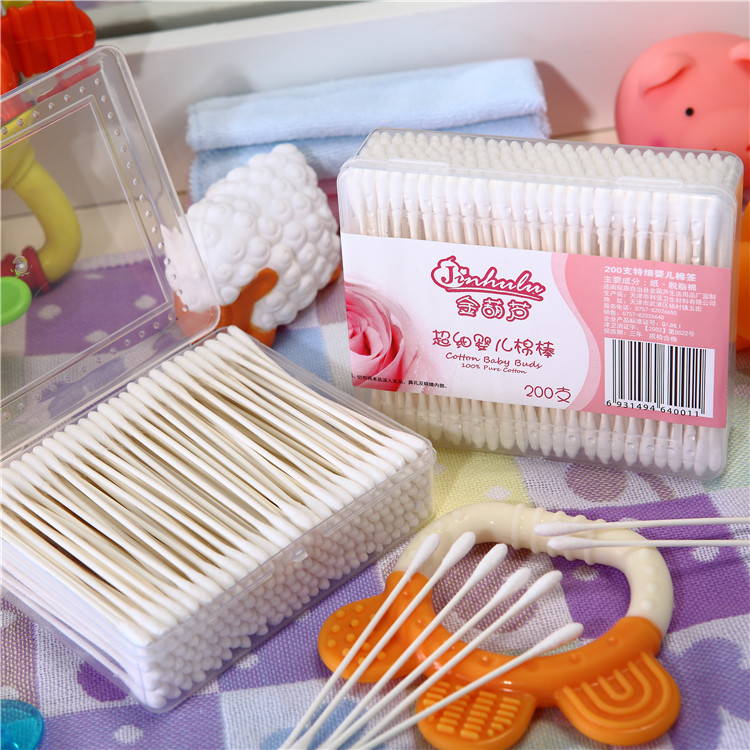 Natural Material Soft Q Tips/Paper Stick Ear Swab/Baby Cotton Bud in Box